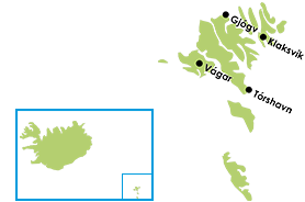 Mapa Extensión de Islandia Islas Feroe